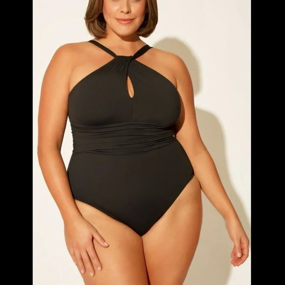NWT Bleu by Rod Beattie [ 20W ] Urban Goddess‎ Keyhole One-Piece Swimsuit